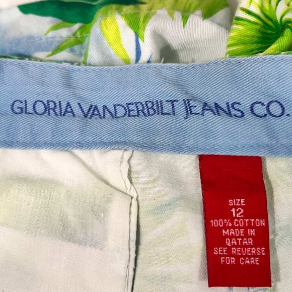 Gloria Vanderbilt Jeans Co Women's High Waist Shorts Tropical Leaf Print Size 12 - Picture 5 of 6